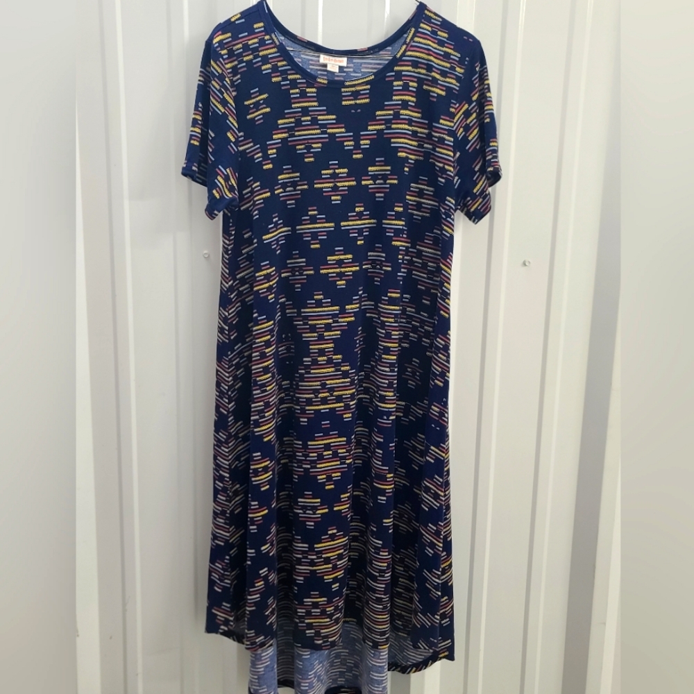 Gold Accent Aztec LuLaRoe Elegant Collection Carly Dress M
